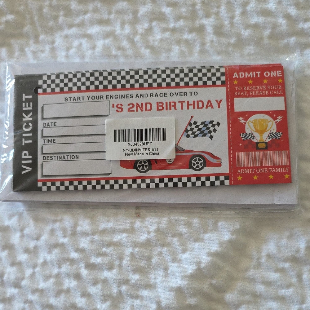 Race Car Birthday Party 20 Invitations 2nd Birthday